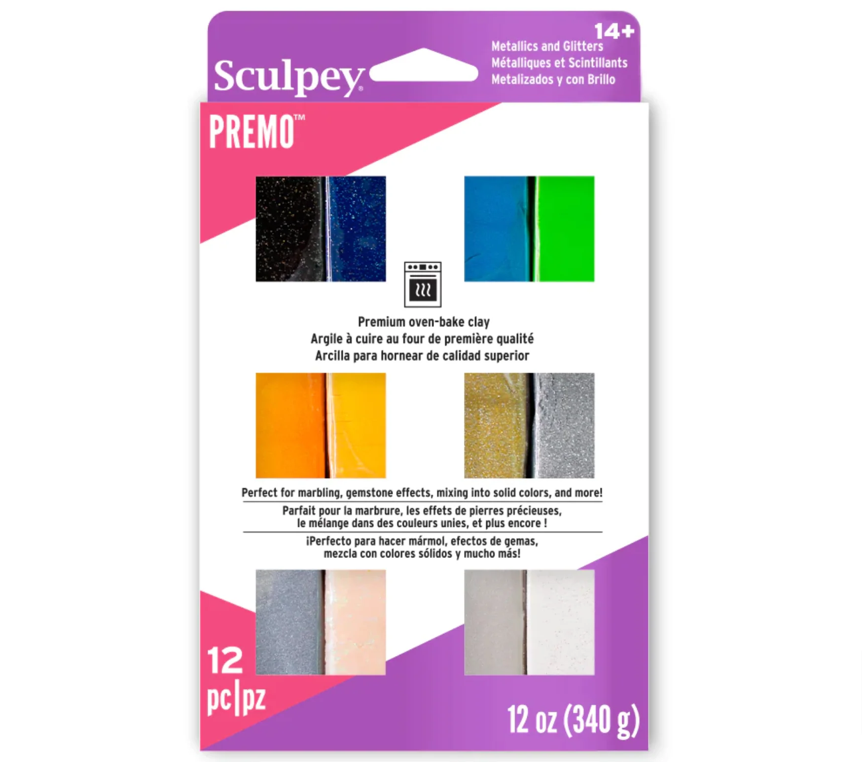 Sculpey Premo Accents Oven Bake Clay Mixed Set Of 12 - Nail Gallerys