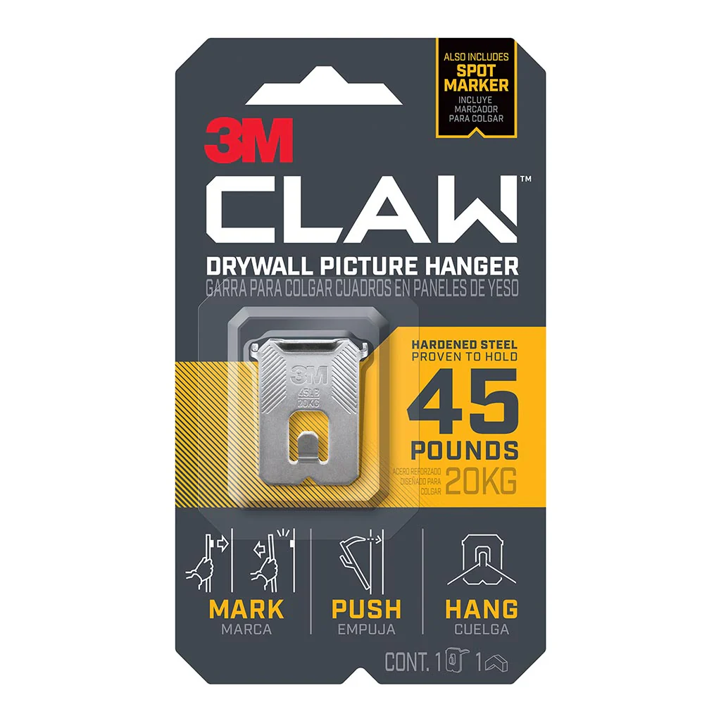 3M CLAW Drywall Picture Hanger 20kg - Nail Gallerys