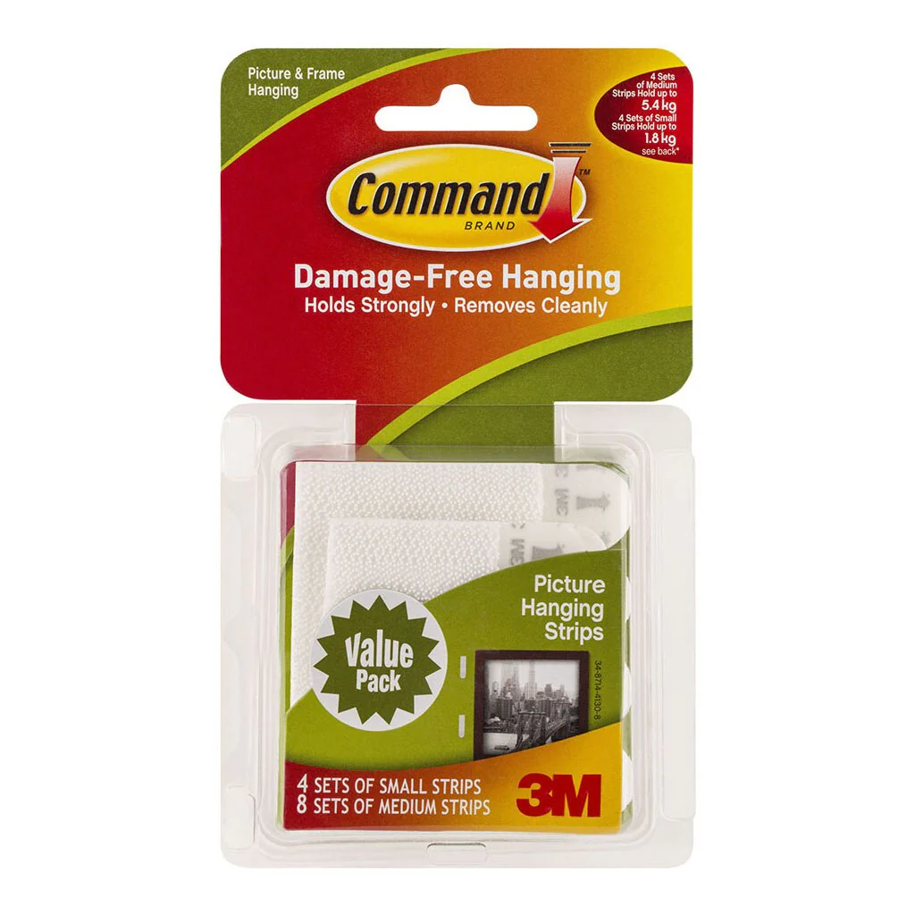 Command Strips Picture Hanging 17203 Assorted White Pack Of 12 Pairs - Nail Gallerys