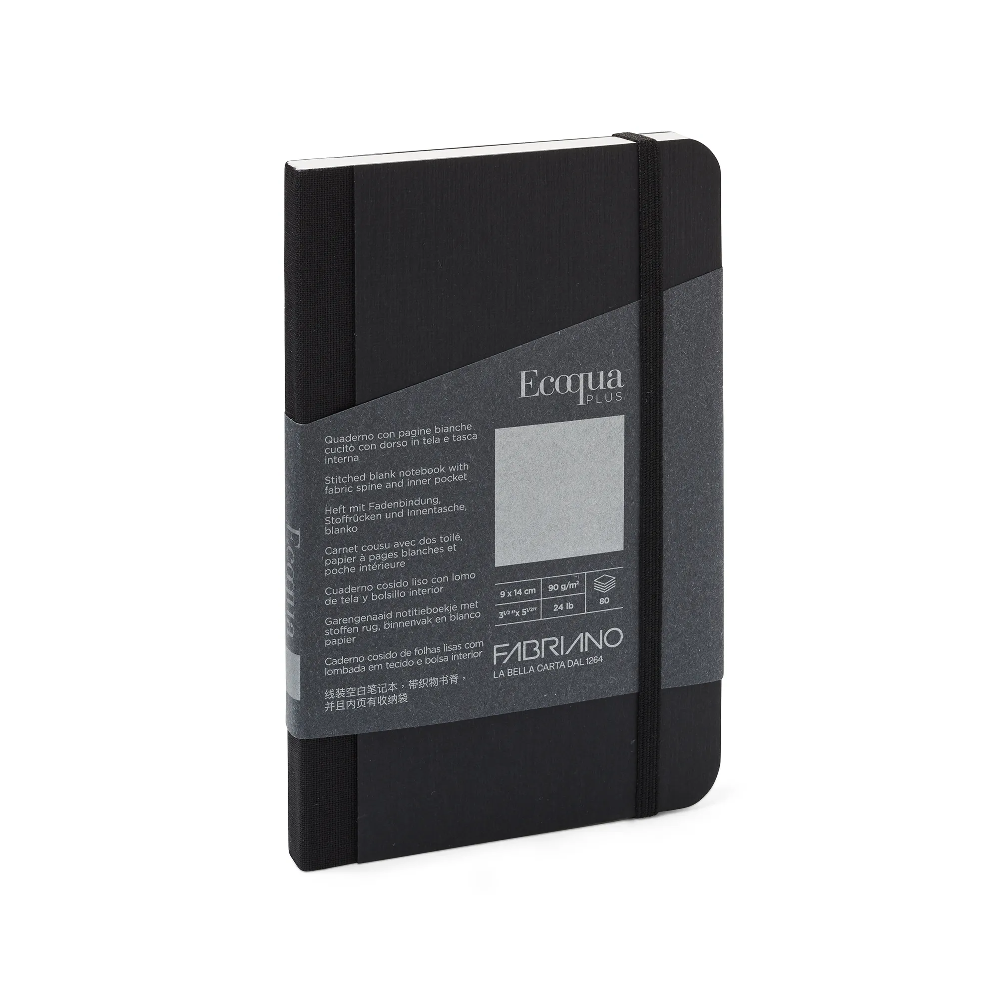 Fabriano Ecoqua Plus Fabric 90gsm Blank Black Notebooks - Nail Gallerys