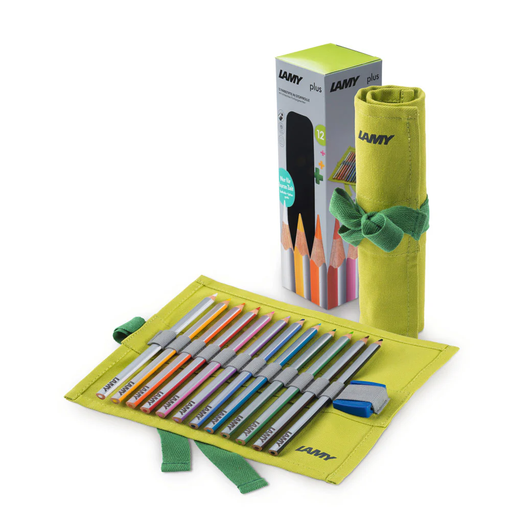 Lamy Plus Coloured Pencils in Cloth Roll with Sharpener Set of 12 - Nail Gallerys