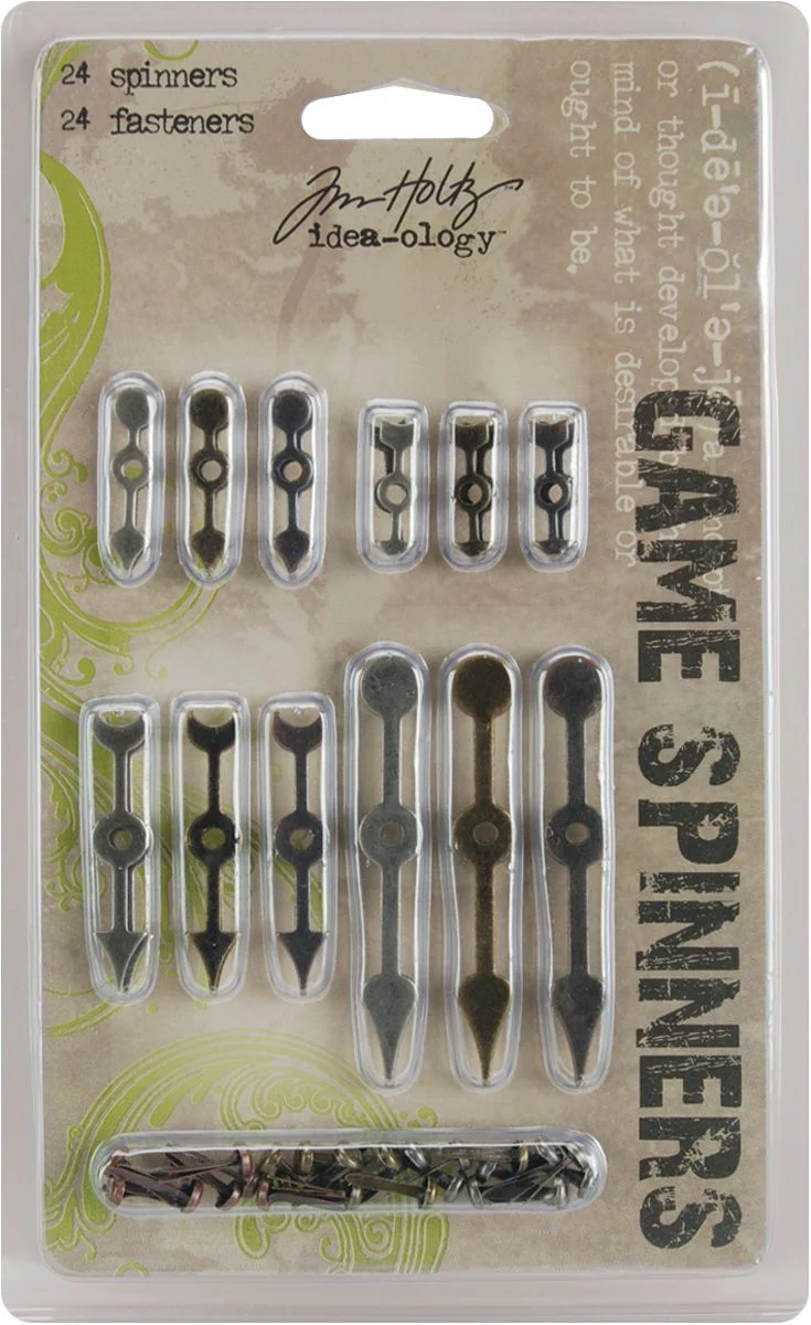 Tim Holtz Idea-Ology Metal Game Spinners W/Brads .75