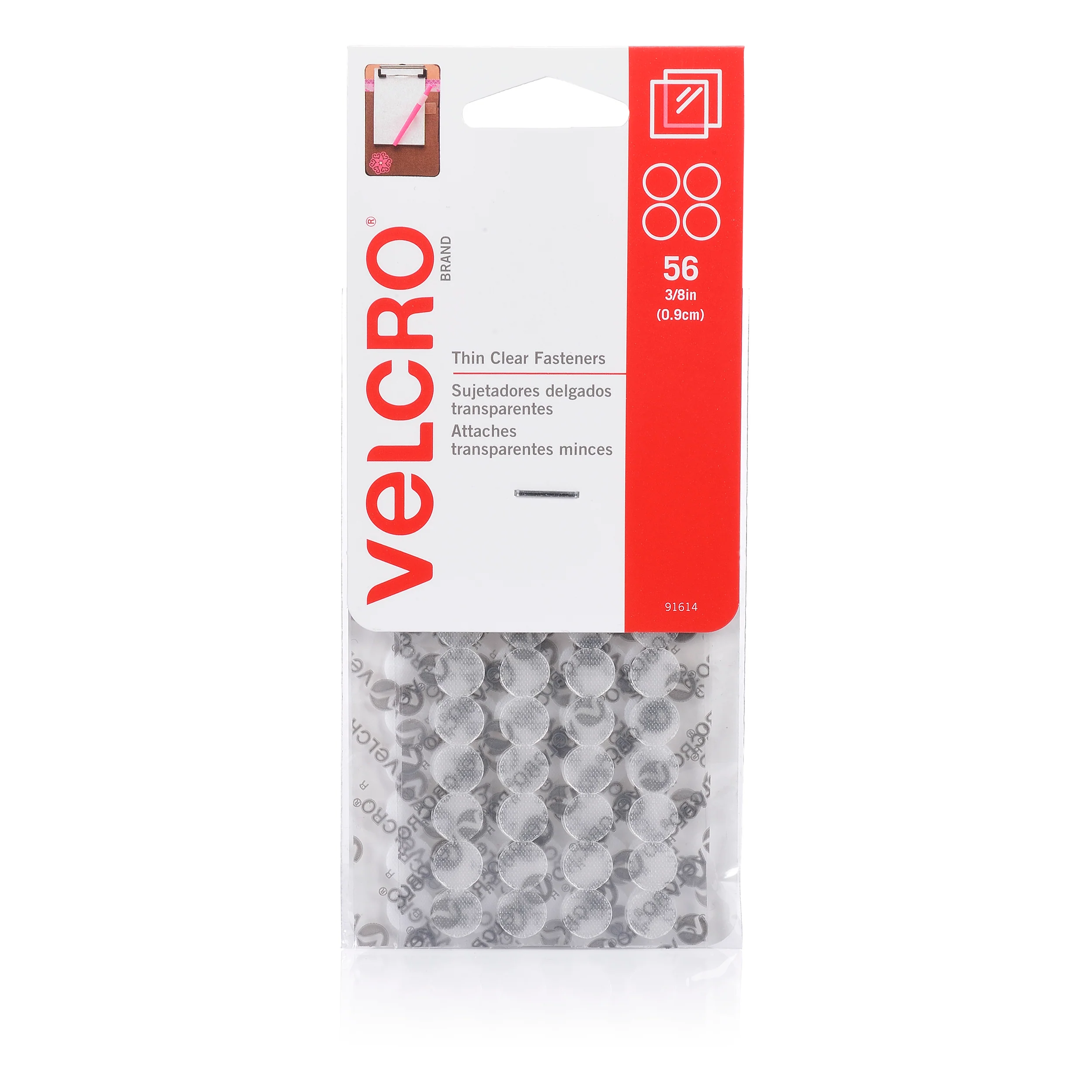 Velcro  Brand Stick On Thin Clear Hook & Loop Dots 56 Dots 9mm - Nail Gallerys