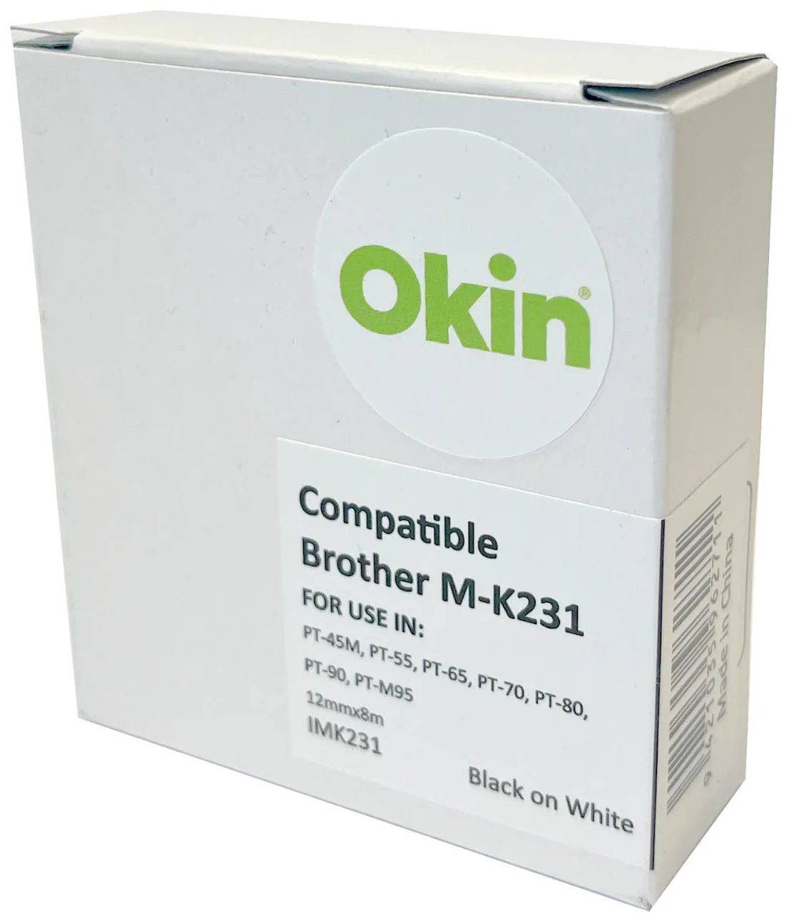 Okin Compatible Brother MK Tape Black On White - Nail Gallerys