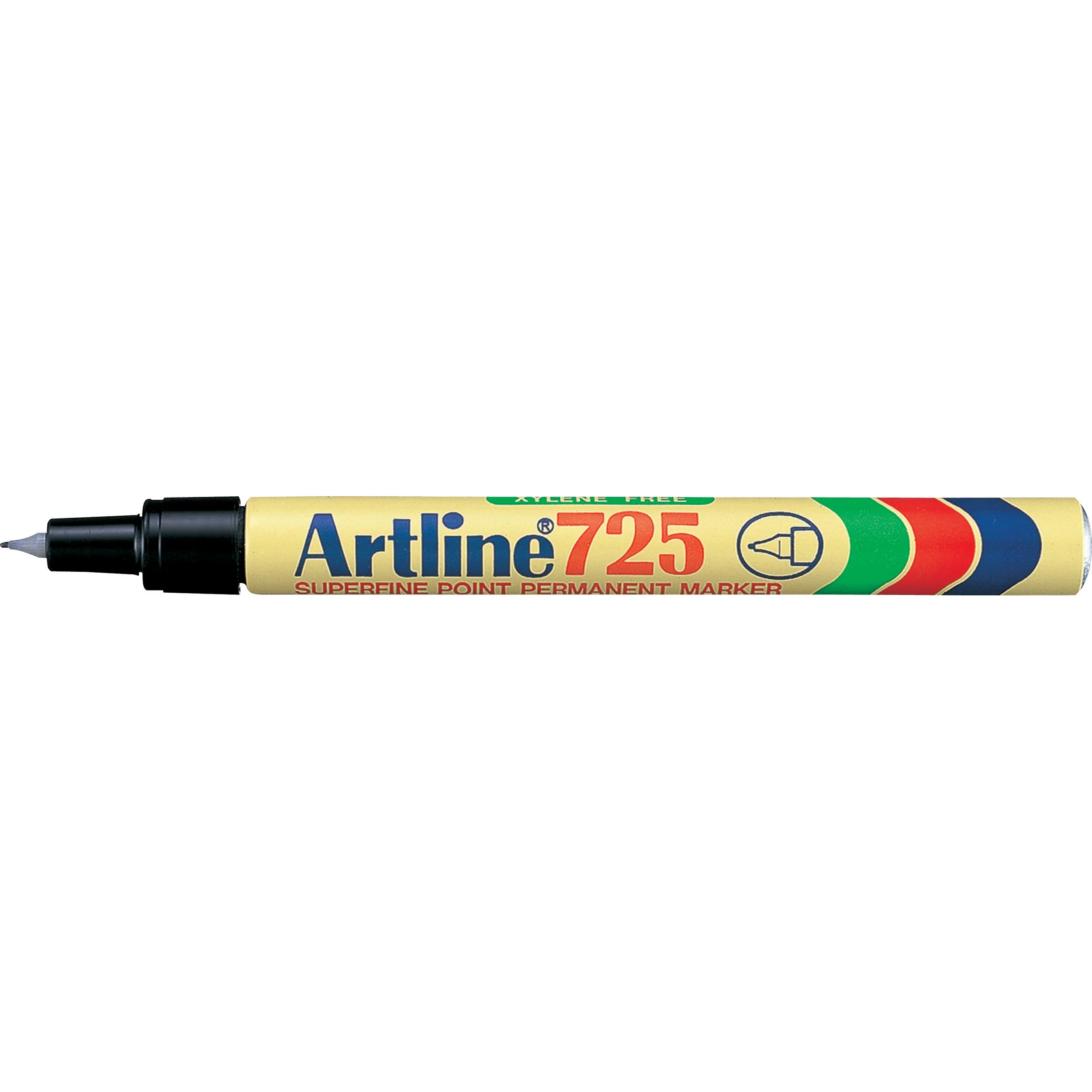 Artline 725 Permanent Marker 0.4mm Plastic Nib Black Pack Of 12 - Nail Gallerys