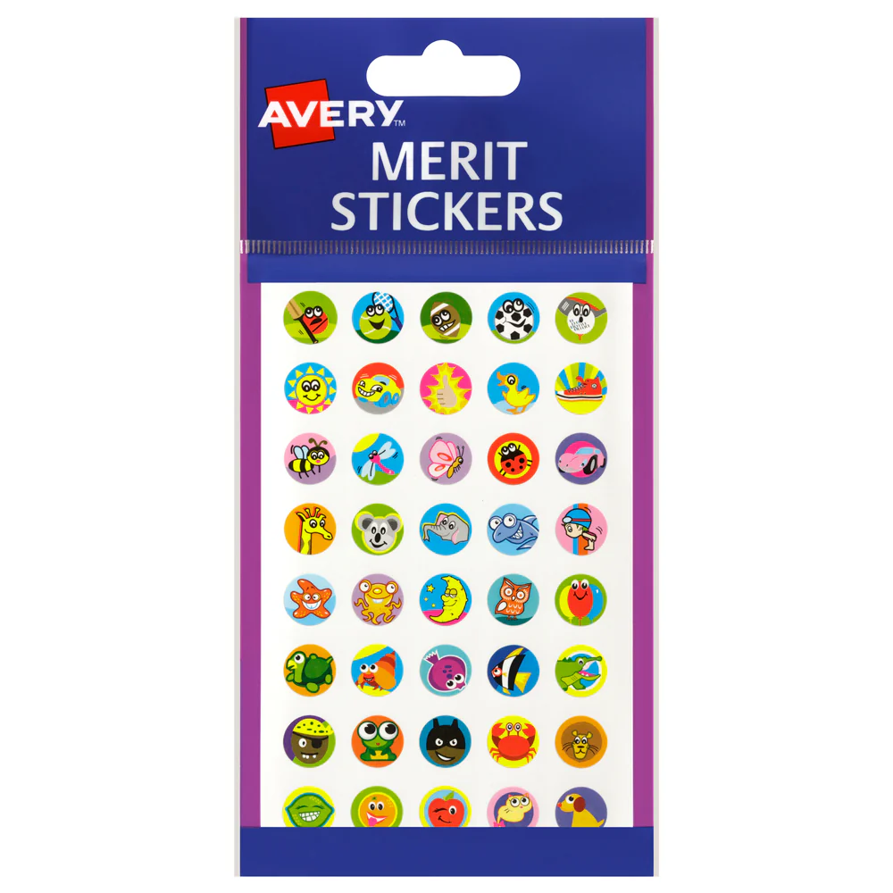 Avery Merit Stickers Mini Assorted Animals Round 13mm 800 Pack - Nail Gallerys