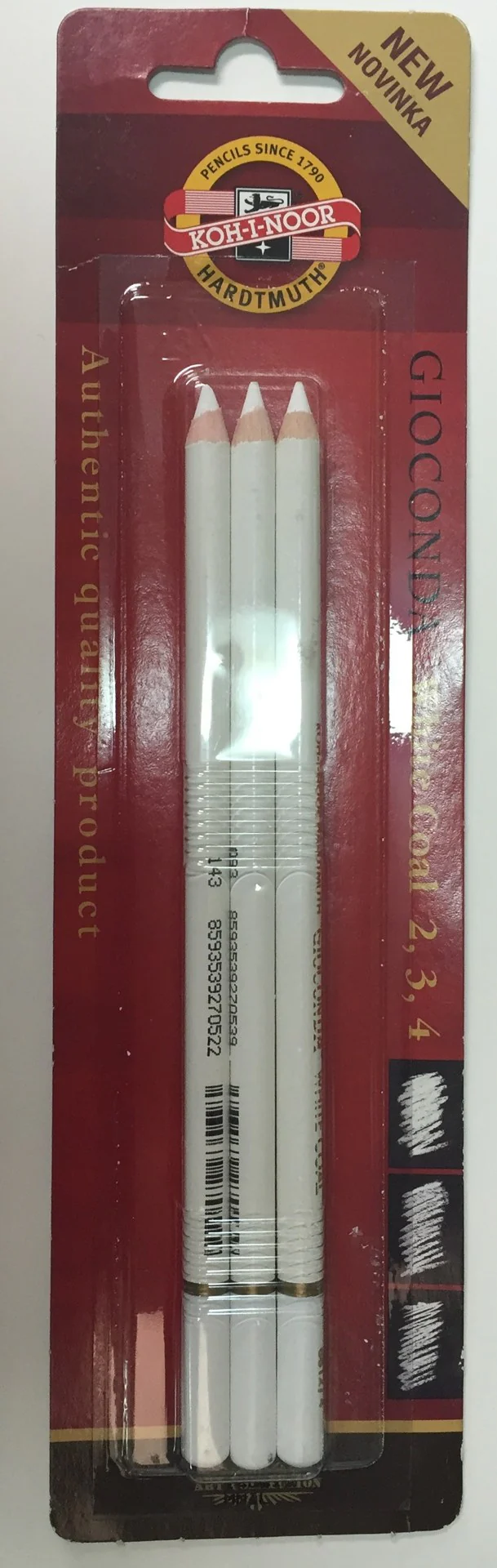 Koh-I-Noor Sketching Pencils Gioconda White Coal Pencils 3 Pieces - Nail Gallerys