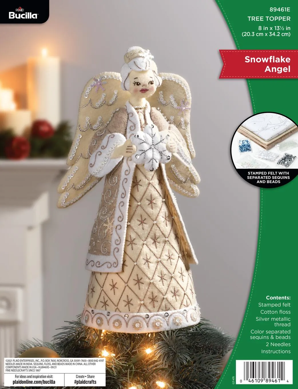 Bucilla Tree Topper Embroidery Kit Snowflake Angel - Nail Gallerys