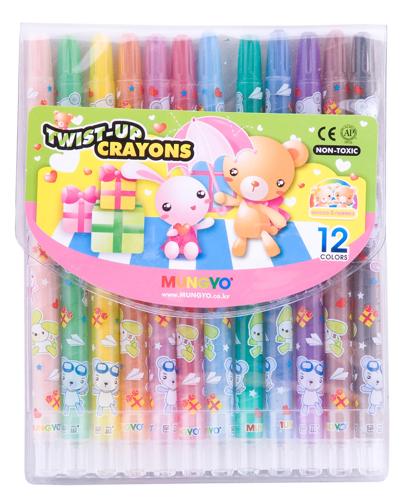 Mungyo Twist-up Crayons Pack Of 12 - Nail Gallerys