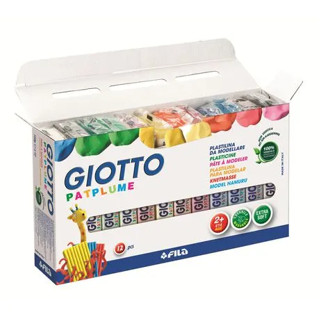 Giotto Patplume 150g Assorted Colours Soft Modelling Plasticine Set of 12 - Nail Gallerys