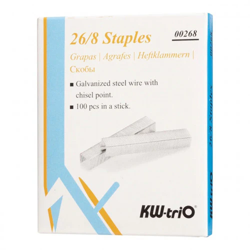 Kw-Trio Staples 26/8 Box Of 1000 - Nail Gallerys