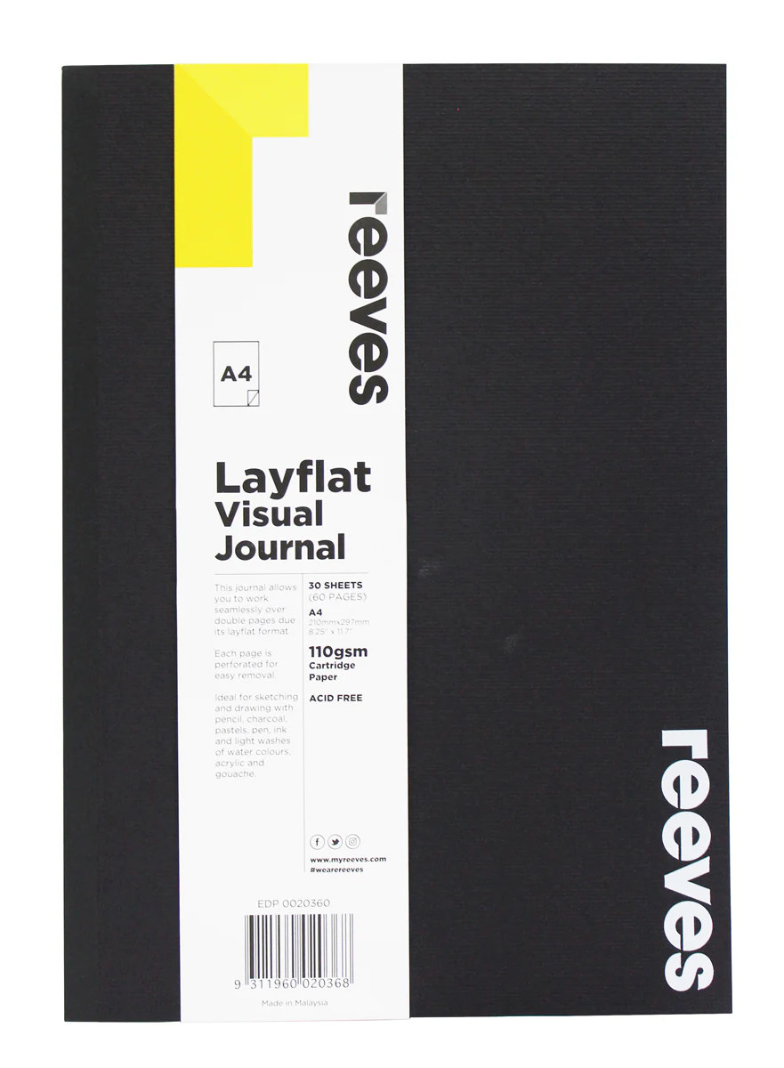 Reeves Layflat Black Cover 30 Sheet Visual Journals - Nail Gallerys