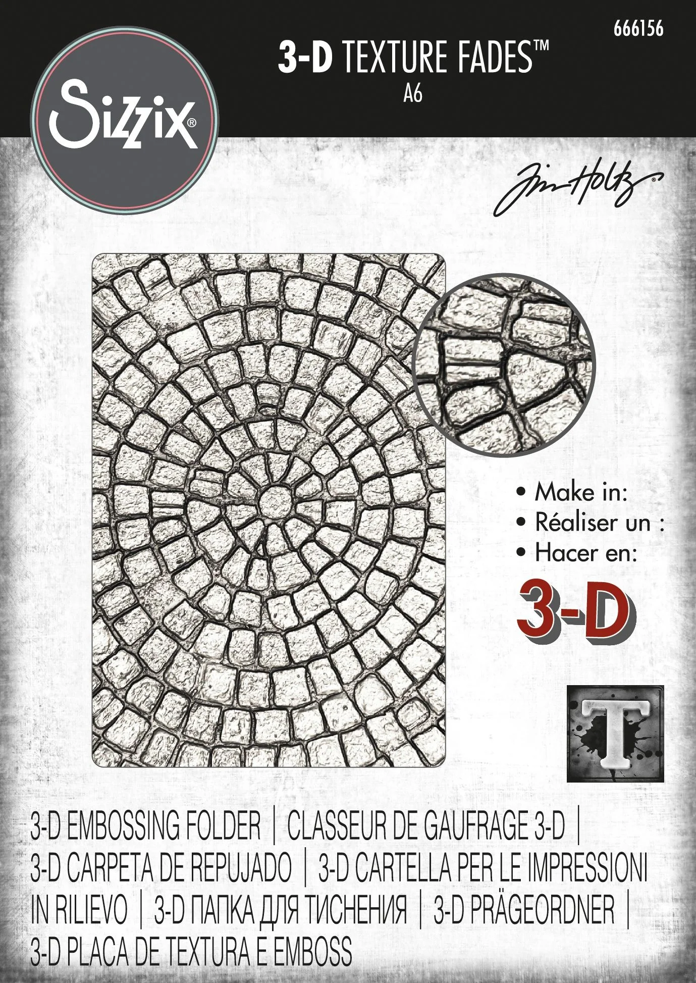 Sizzix by Tim Holtz 3D Texture Fades Mosaic Embossing Folder - Nail Gallerys