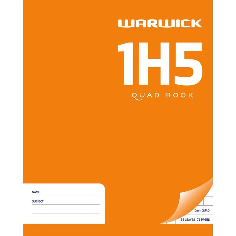 Warwick Exercise Book 1h5 36 Leaf Quad 10mm 255x205mm - Nail Gallerys