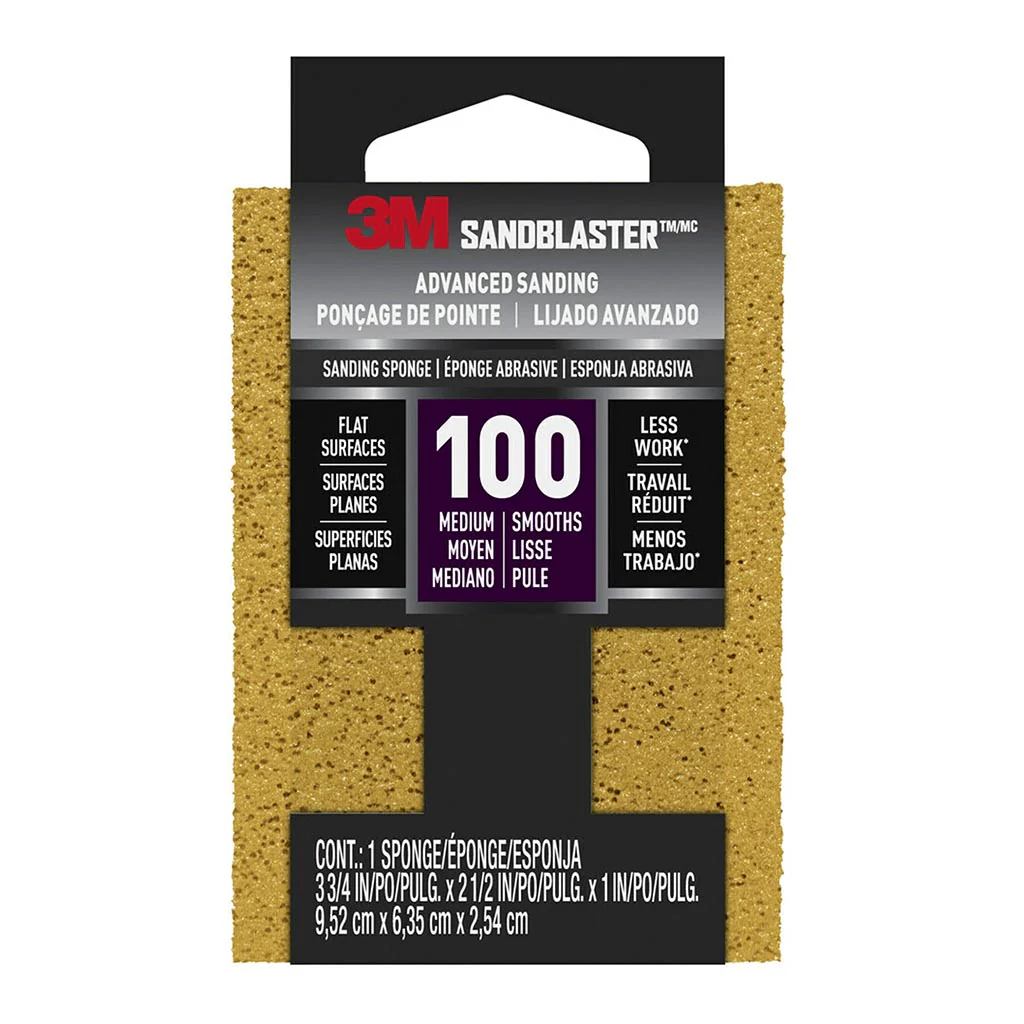 3M SandBlaster Maroon 100 Grit Sanding Sponge - Nail Gallerys