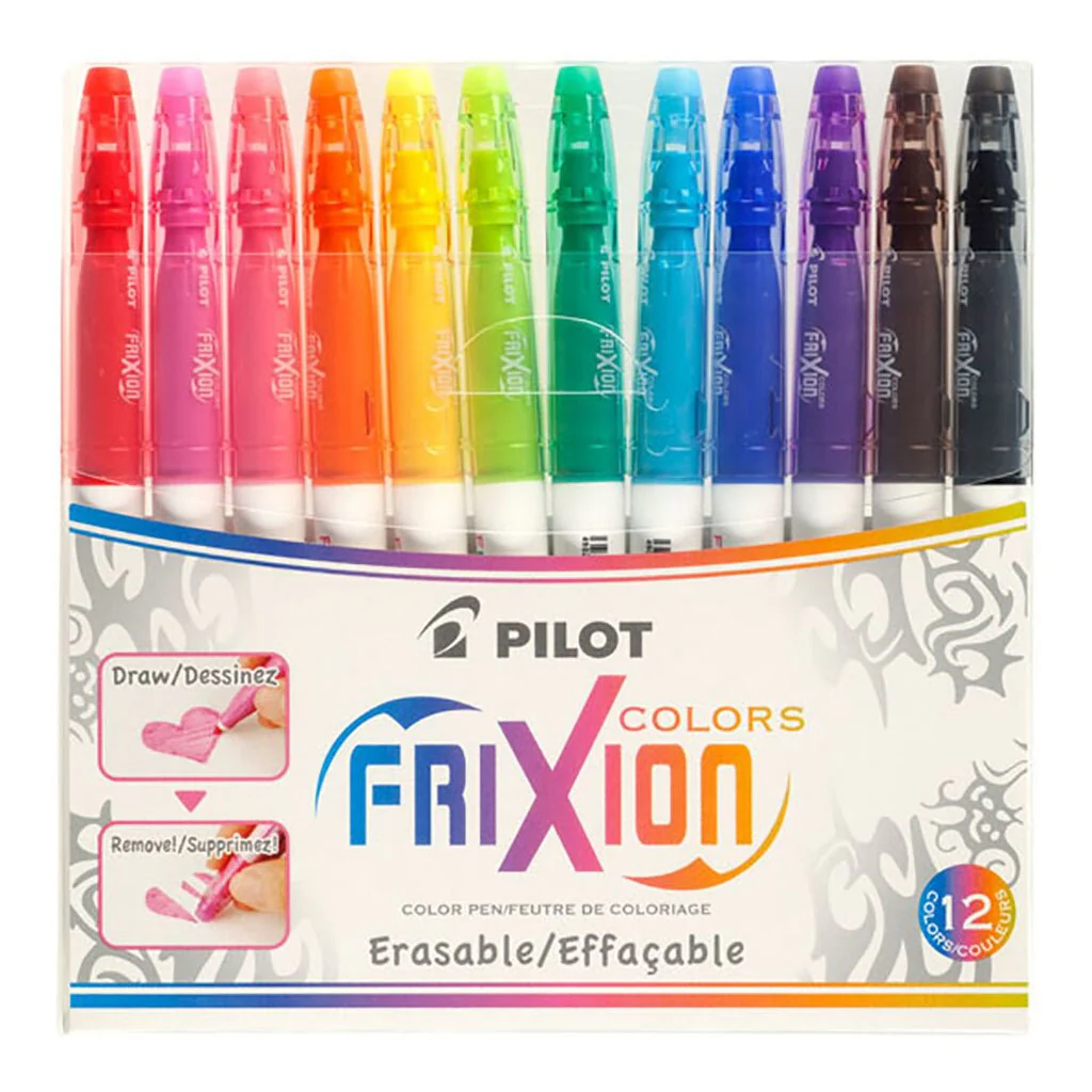 Pilot Frixion Colours Erasable Markers Assorted Pack Of 12 - Nail Gallerys