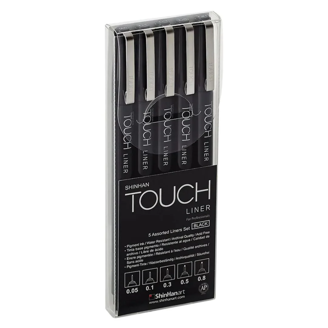 ShinHan Touch Liner Set of 5 Black - Nail Gallerys