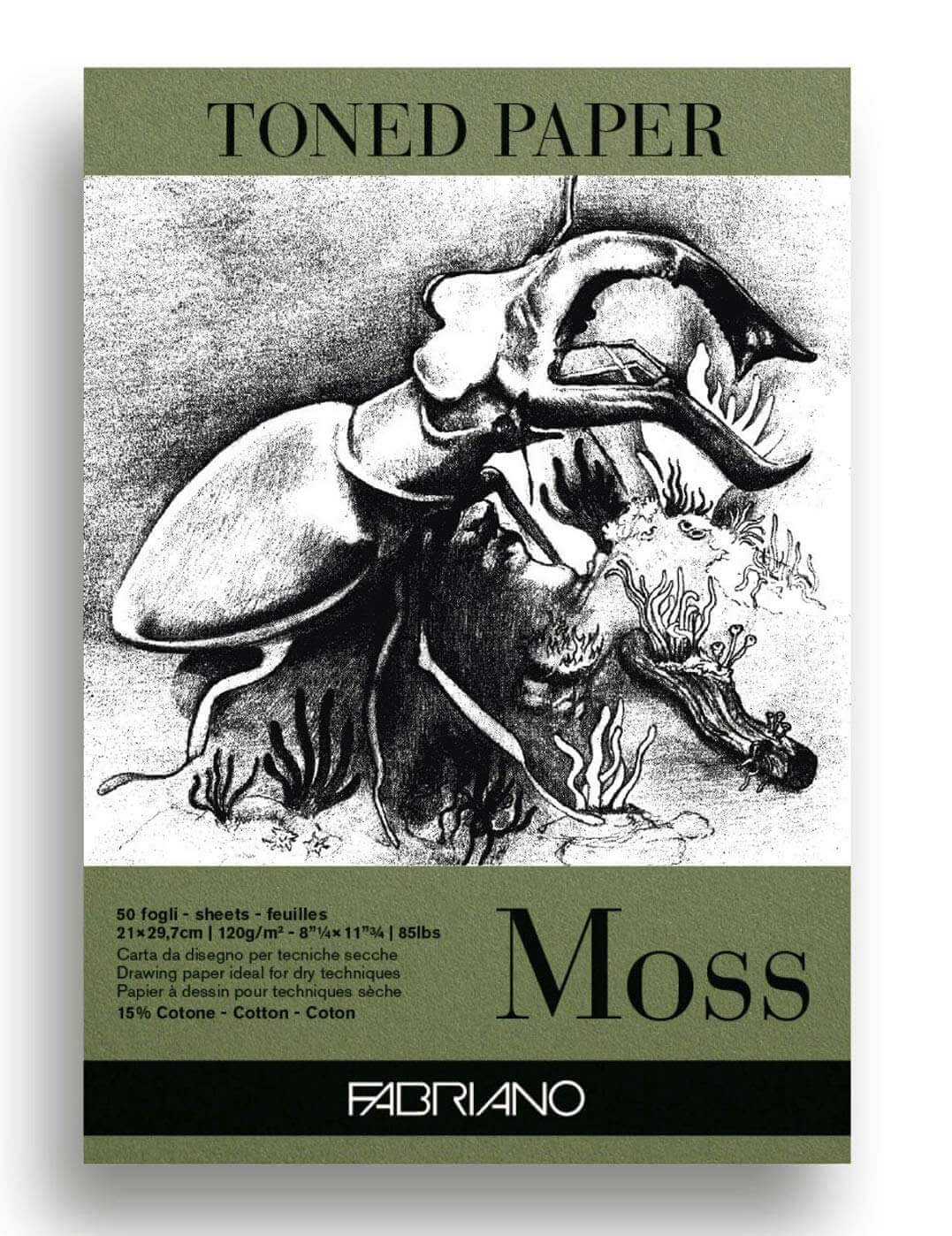 Fabriano Toned 120gsm Moss 50 Sheet Pads - Nail Gallerys