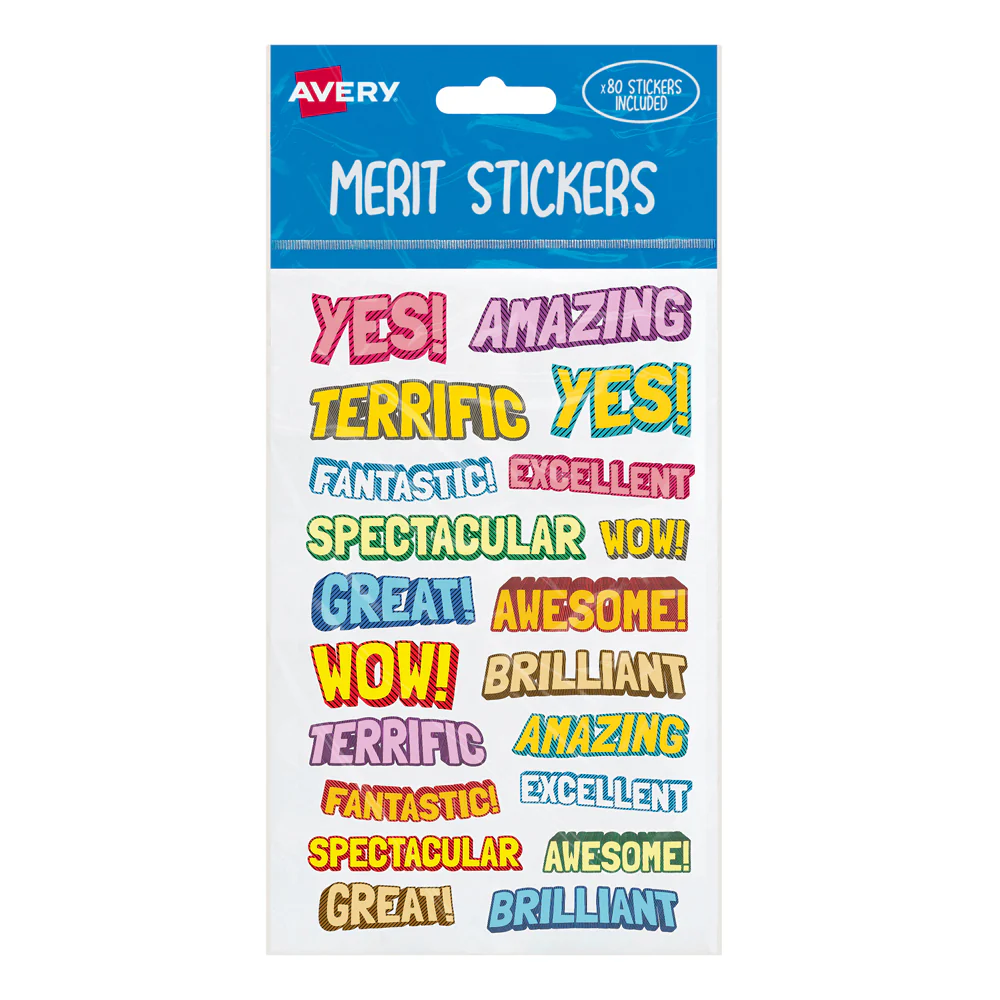 Avery Merit Stickers Comic 80 Pack - Nail Gallerys
