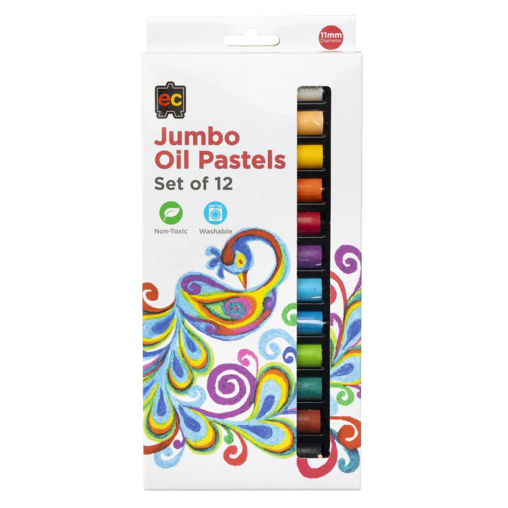 EC Jumbo Oil Pastels Set of 12 Assorted Colours - Nail Gallerys