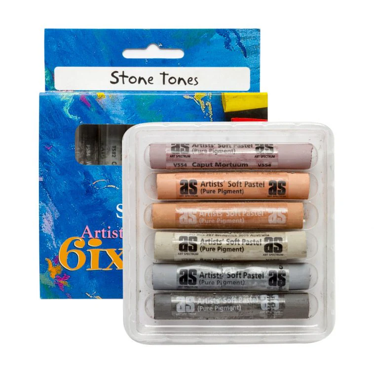 Art Spectrum Soft Round Pastels Set Of 6 - Stone Tones - Nail Gallerys