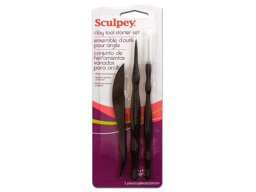 Sculpey Clay Tools Starter Set Of 3 - Nail Gallerys