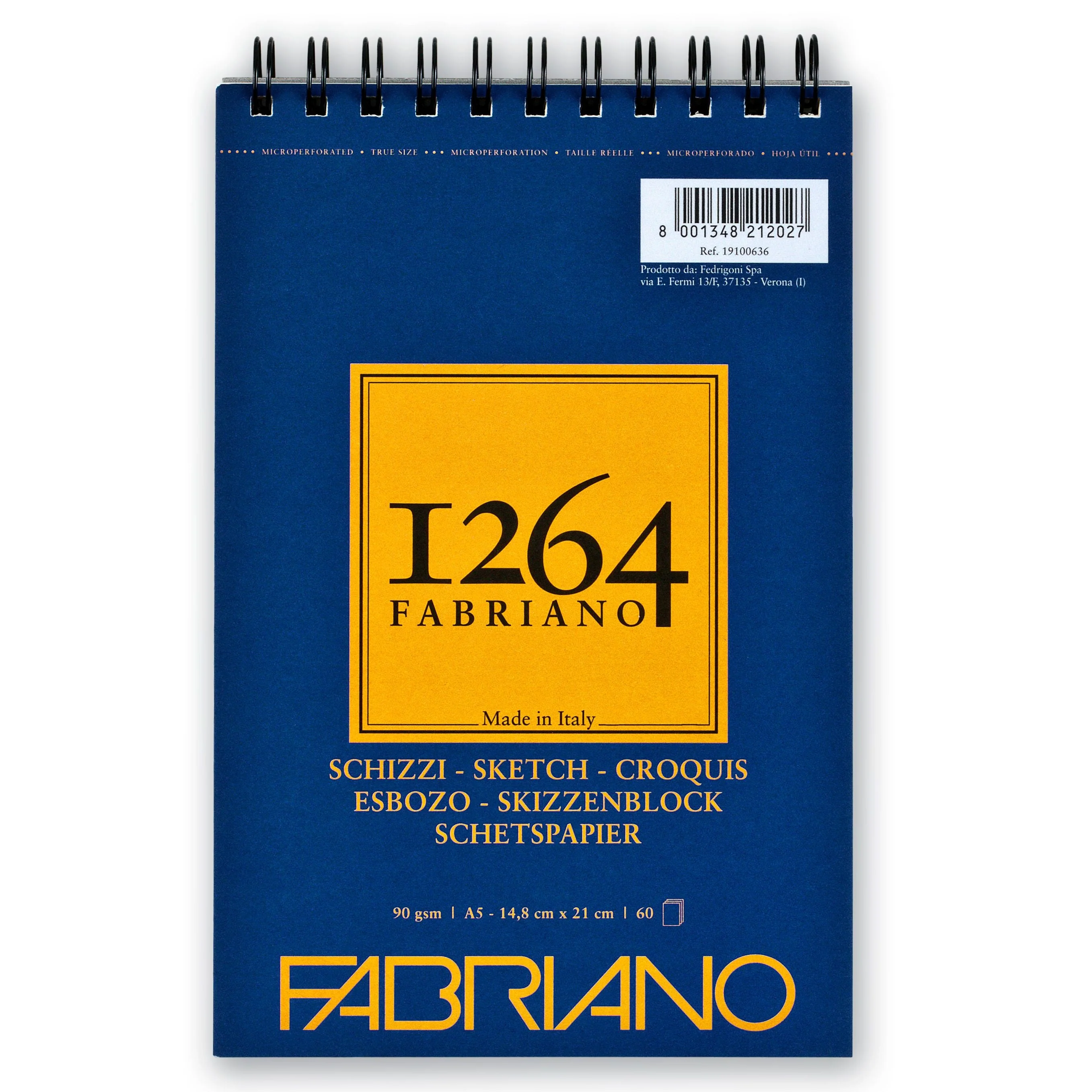 Fabriano 1264 Spiral (Short Side) 90gsm Sketch Pads - Nail Gallerys
