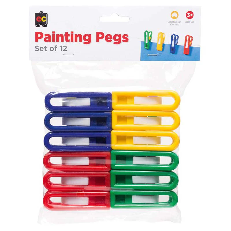 EC Assorted Plastic Painting Pegs Set of 12 - Nail Gallerys