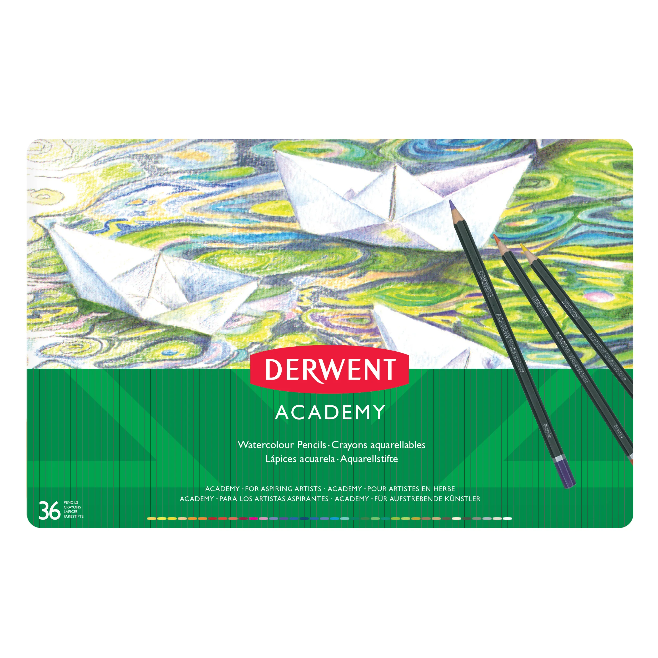 Derwent Academy Watercolour Pencil Tin Of 36 - Nail Gallerys