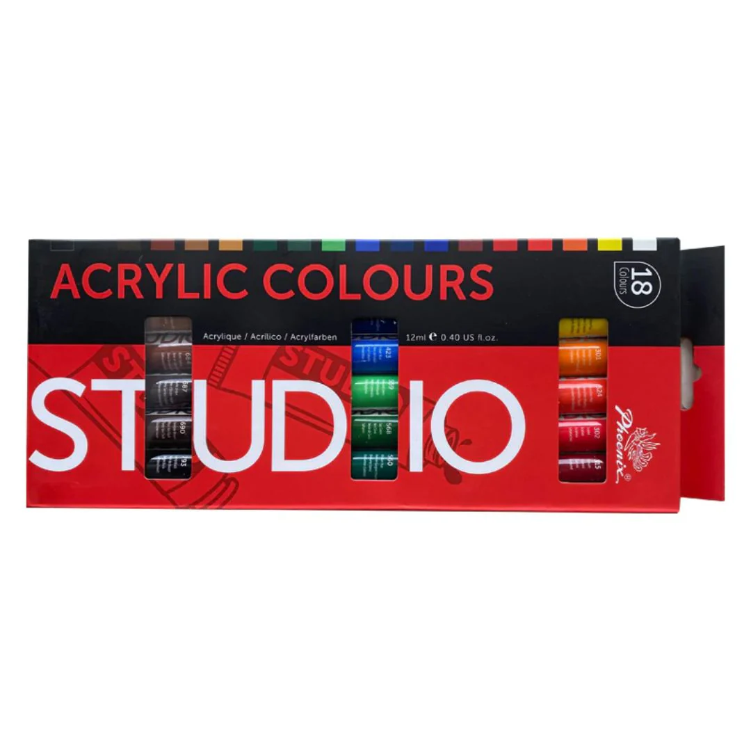 Phoenix Acrylic Paint 12ml Set of 18 - Nail Gallerys