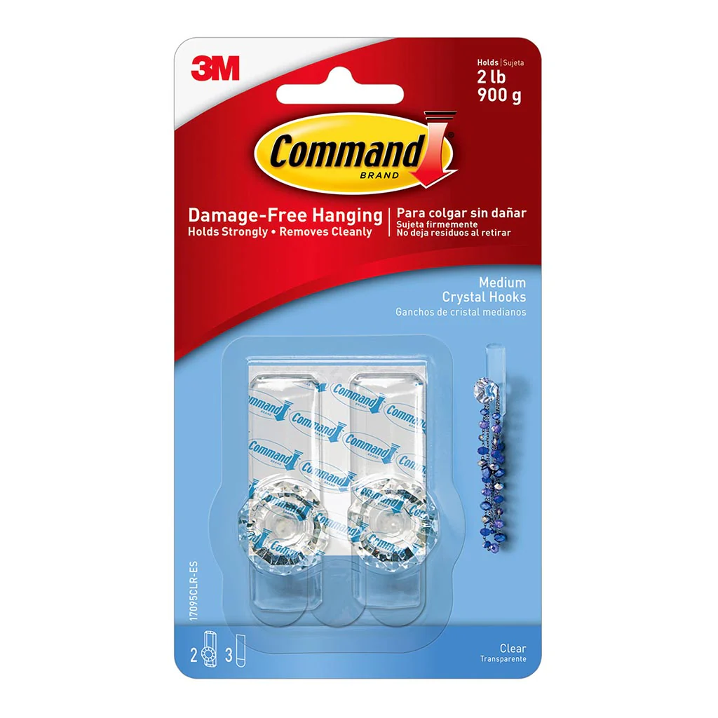 Command Crystal Hook Medium Clear Pack of 2 - Nail Gallerys