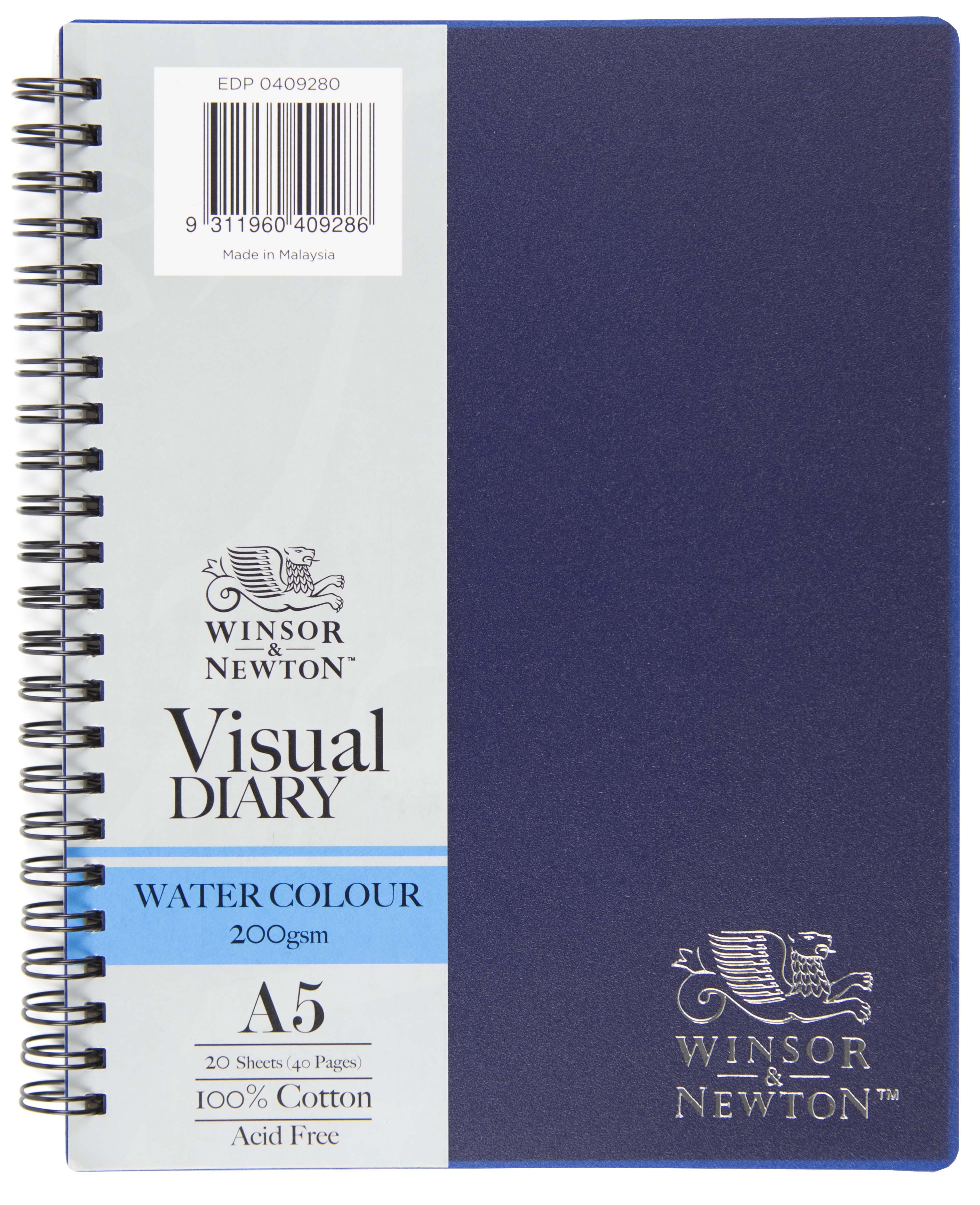 Winsor & Newton Wire Watercolour 200gsm A5 20 Sheet Visual Diary - Nail Gallerys