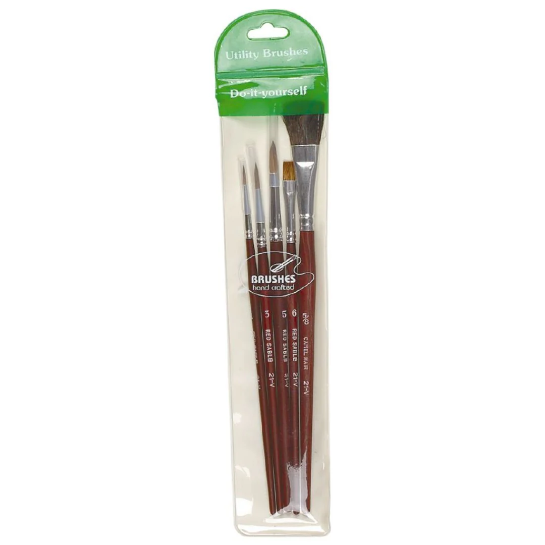 Das 21 V Brush Set Assorted - Pack Of 5 - Nail Gallerys