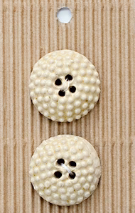 Incomparable Buttons - Round Cream Spots - Card of 2 - Nail Gallerys