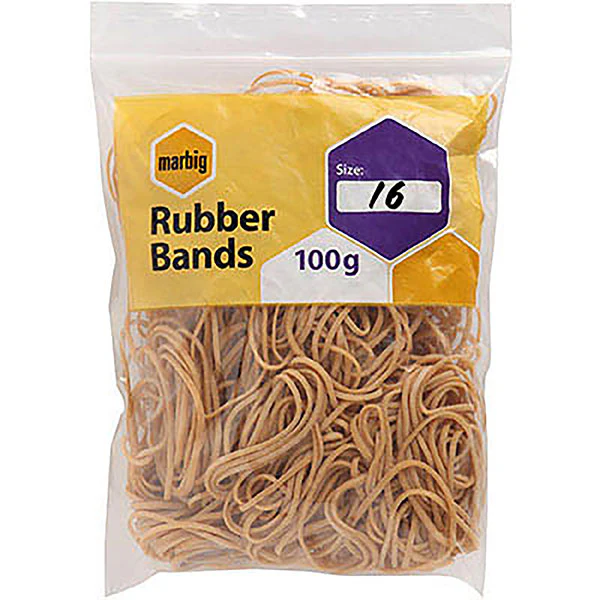 Marbig Rubber Bands 100gm Zip Bag - Nail Gallerys