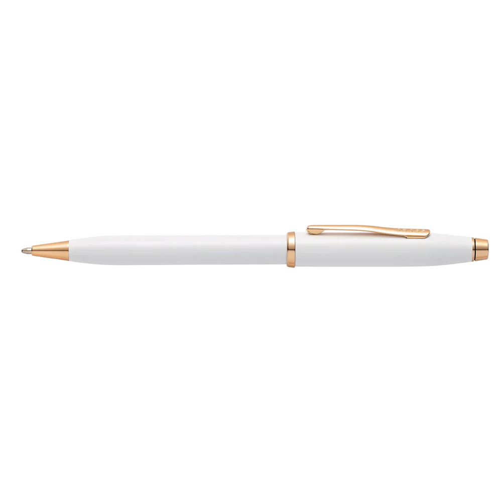 Cross Century II Pearlescent White Lacquer Medium Nib Ballpoint Pen - Nail Gallerys