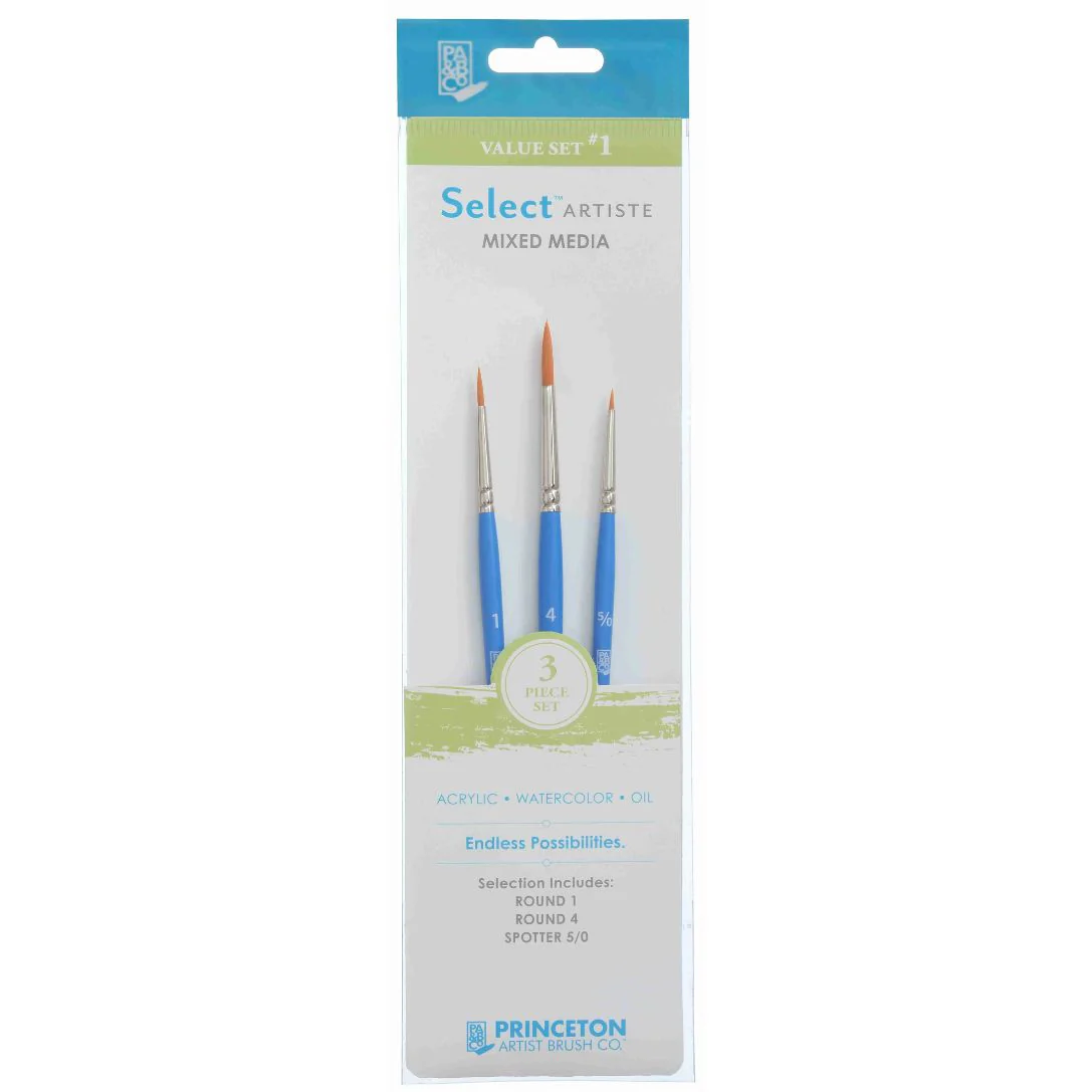 Princeton Select Artiste Brush Set No. 1 - Set of 3 - Nail Gallerys