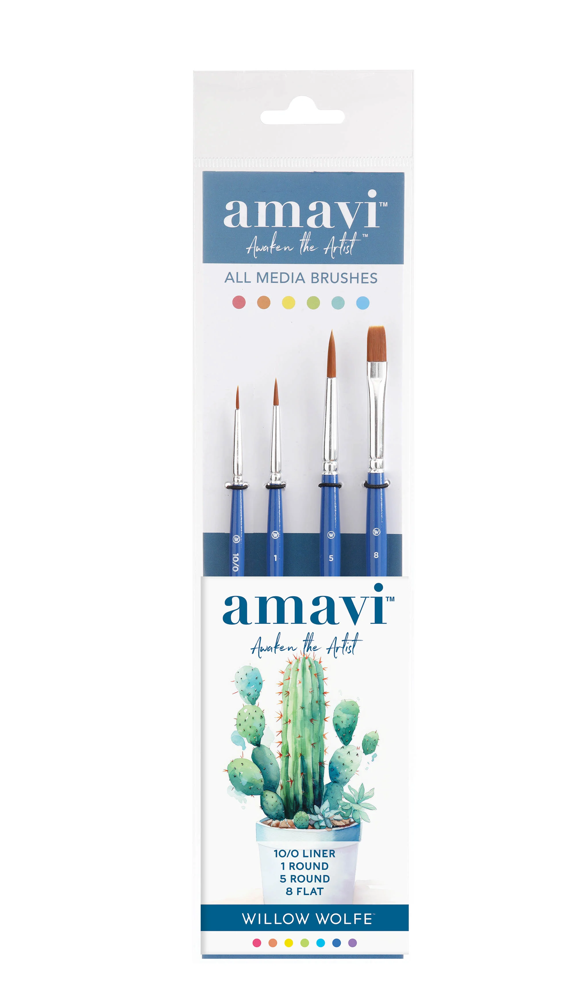 Willow Wolfe Amavi Essentials Golden Taklon Brush Set - Nail Gallerys