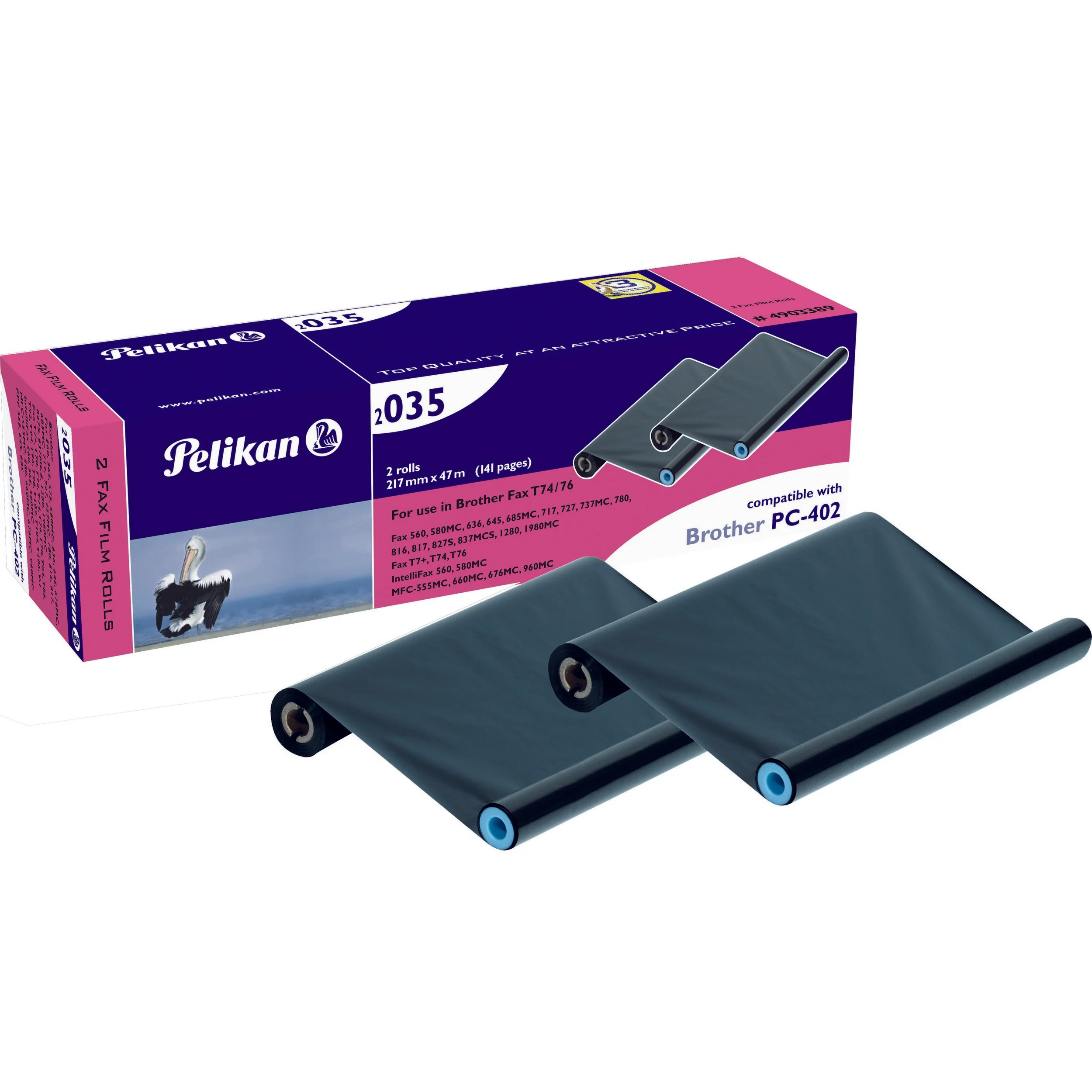 Pelikan Fax Film Compatible With Brother Pc-402 Pack Of 2 - Nail Gallerys