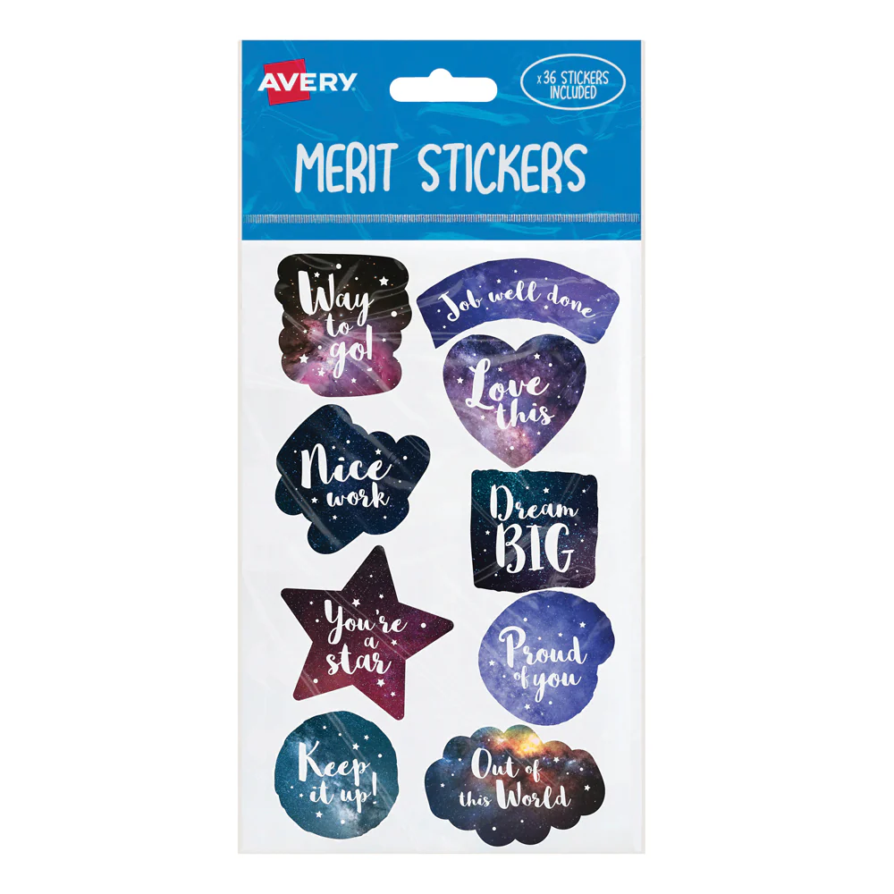 Avery Merit Stickers Cosmos 36 Pack - Nail Gallerys