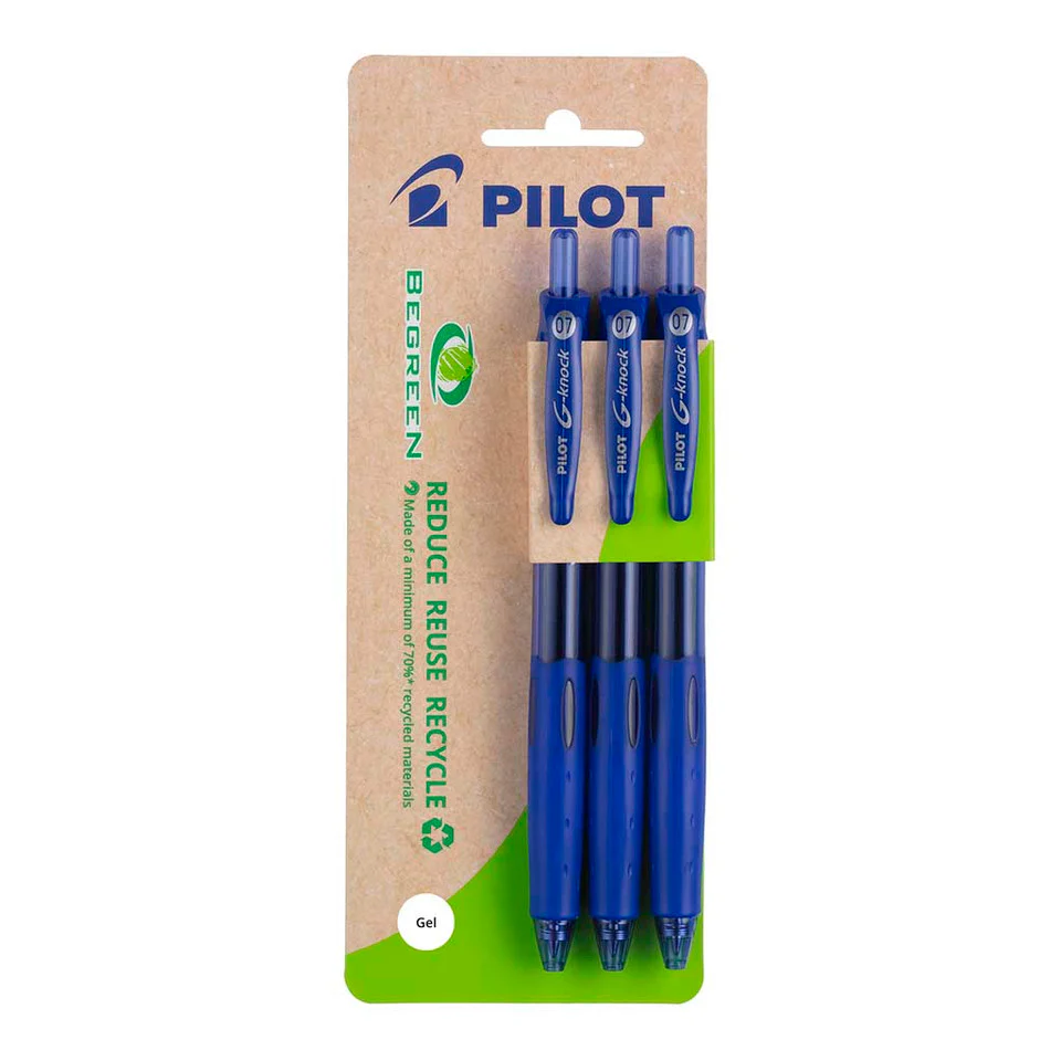 Pilot Begreen G-knock Gel Fine Pens Pack Of 3 - Nail Gallerys