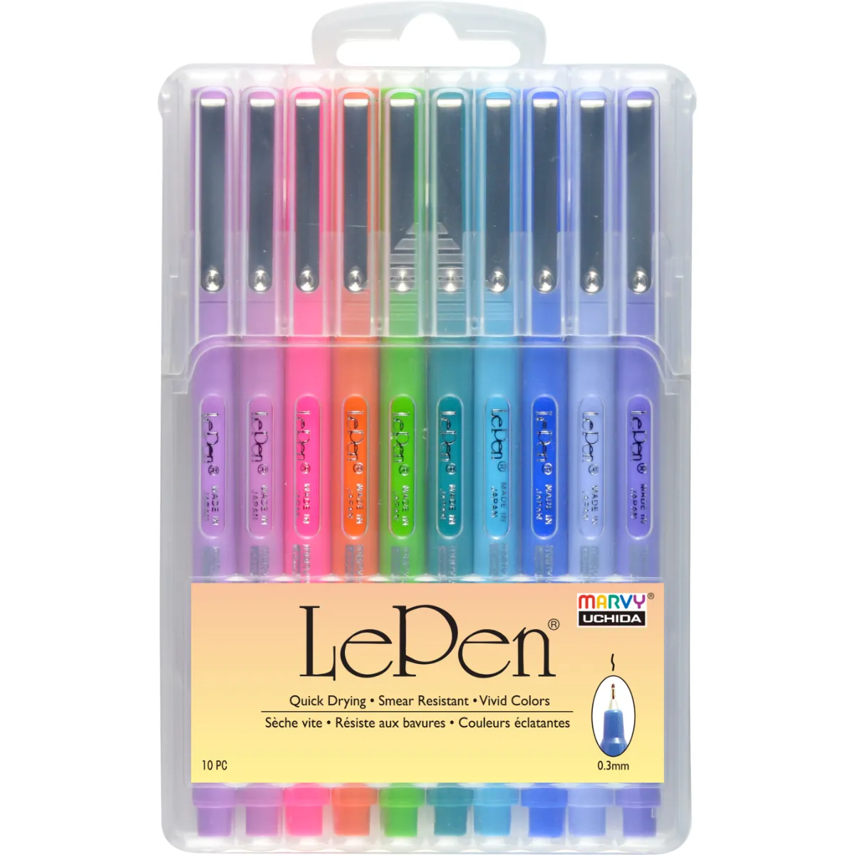 Marvy Le Pen Bright Pens Set Of 10 - Nail Gallerys