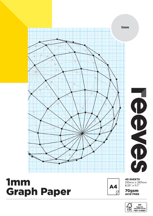 Reeves Graph 1mm 70gsm 40 Sheet Pads - Nail Gallerys