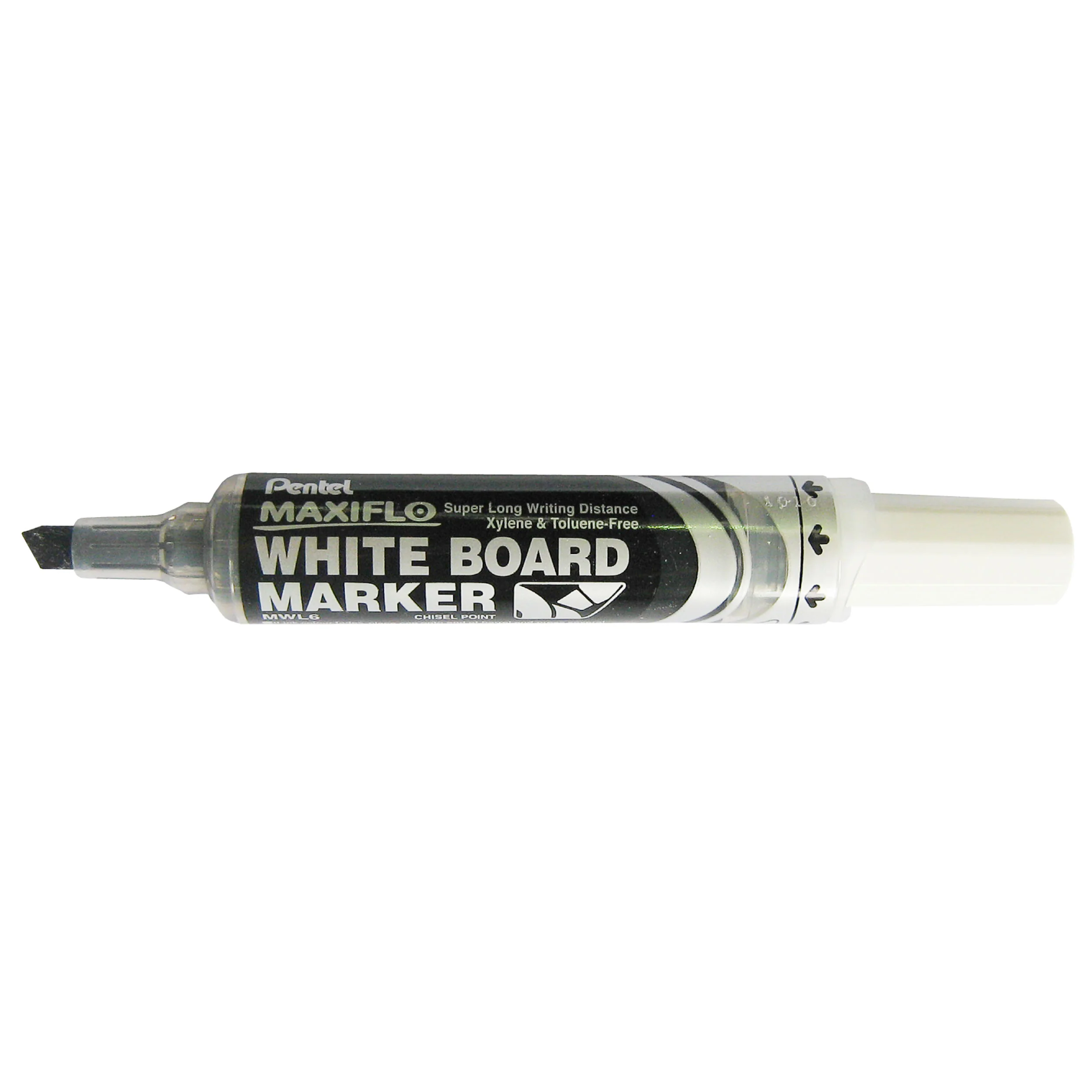 Pentel Maxiflo Whiteboard Marker MWL6 Chisel 3.0-7.0mm Pack Of 12 - Nail Gallerys