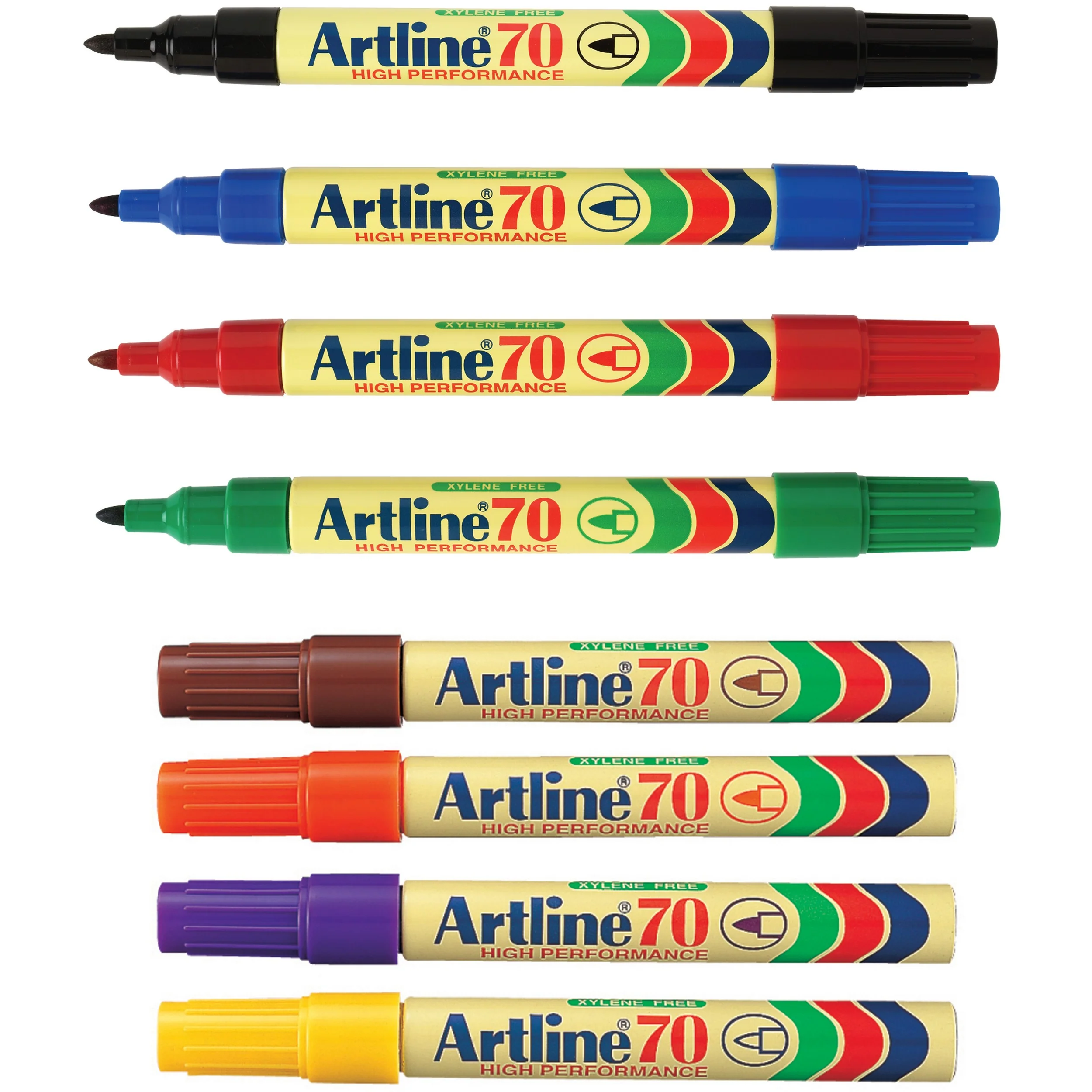 Artline 70 Permanent Marker 1.5mm Bullet Nib Assorted Box Of 8 - Nail Gallerys