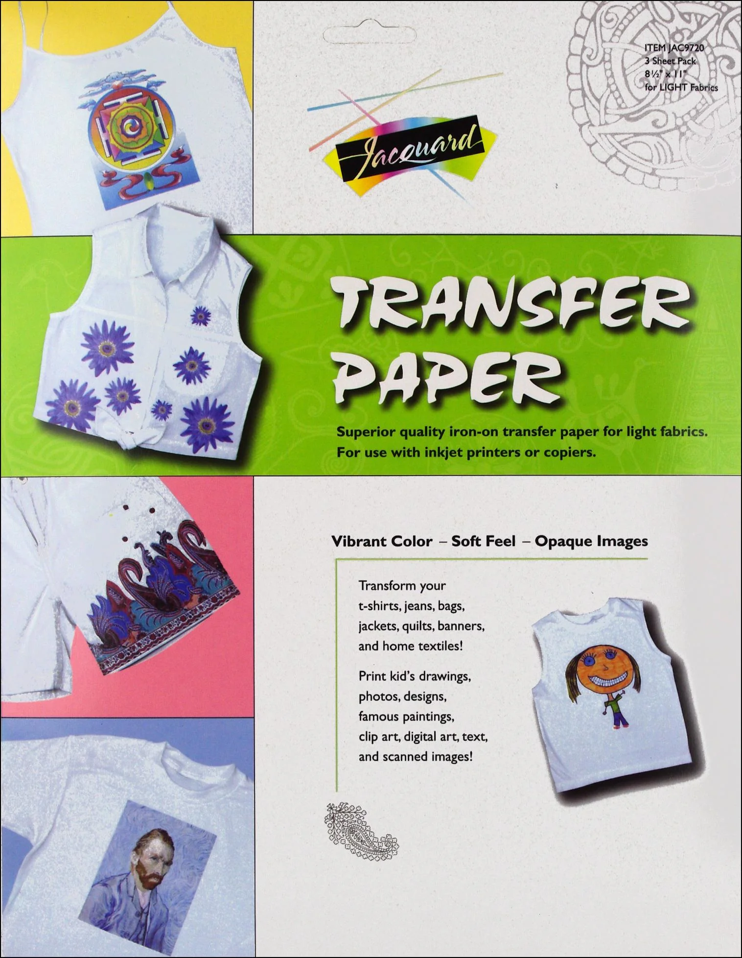 Jacquard Iron-on Transfer Paper Pack Of 3 - Nail Gallerys