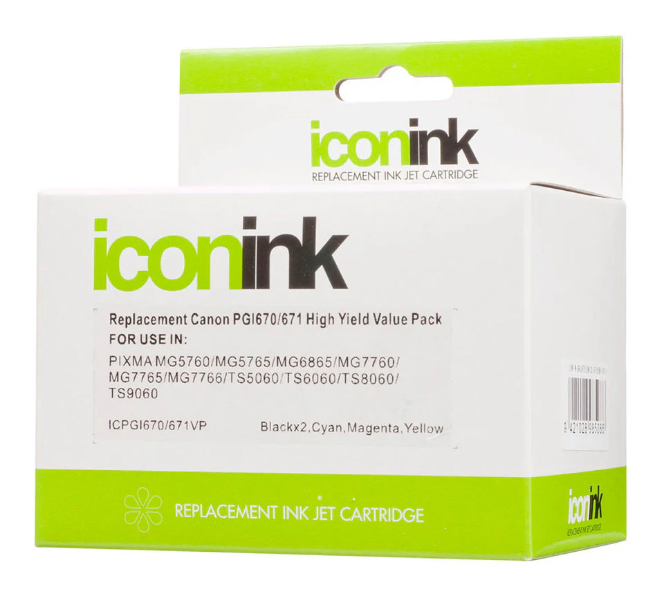 Icon Compatible Canon PGI670 CLI671 BBCMY Ink Value Pack - Nail Gallerys
