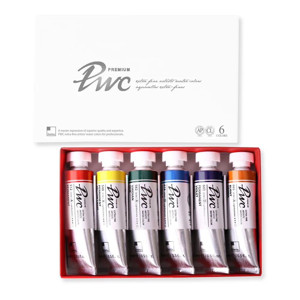 ShinHan PWC Extra Fine 15ml Watercolour Paints Set Of 6 Set A - Nail Gallerys