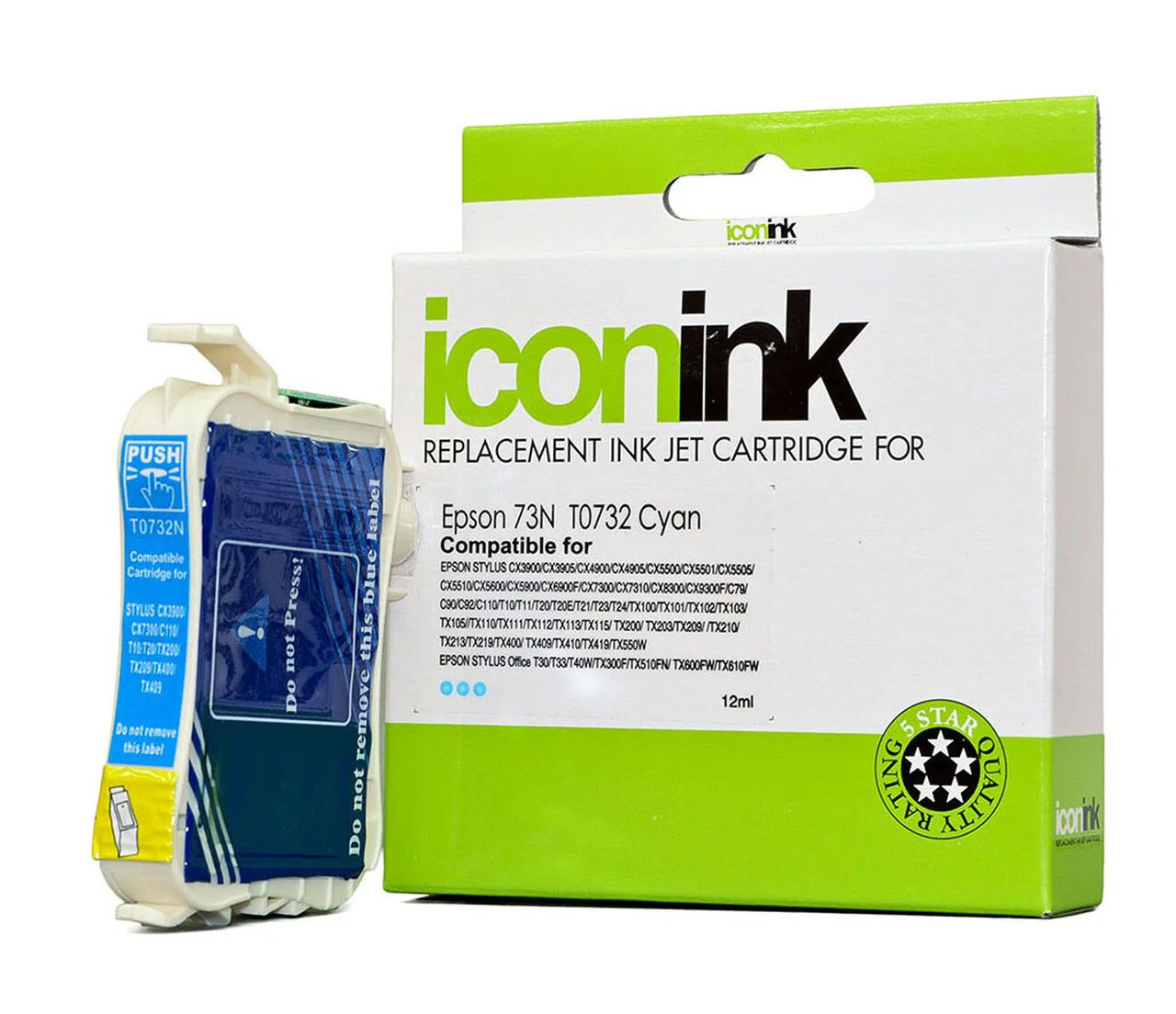 Icon Compatible Epson T0732 Cyan 73n Ink Cartridge - Nail Gallerys