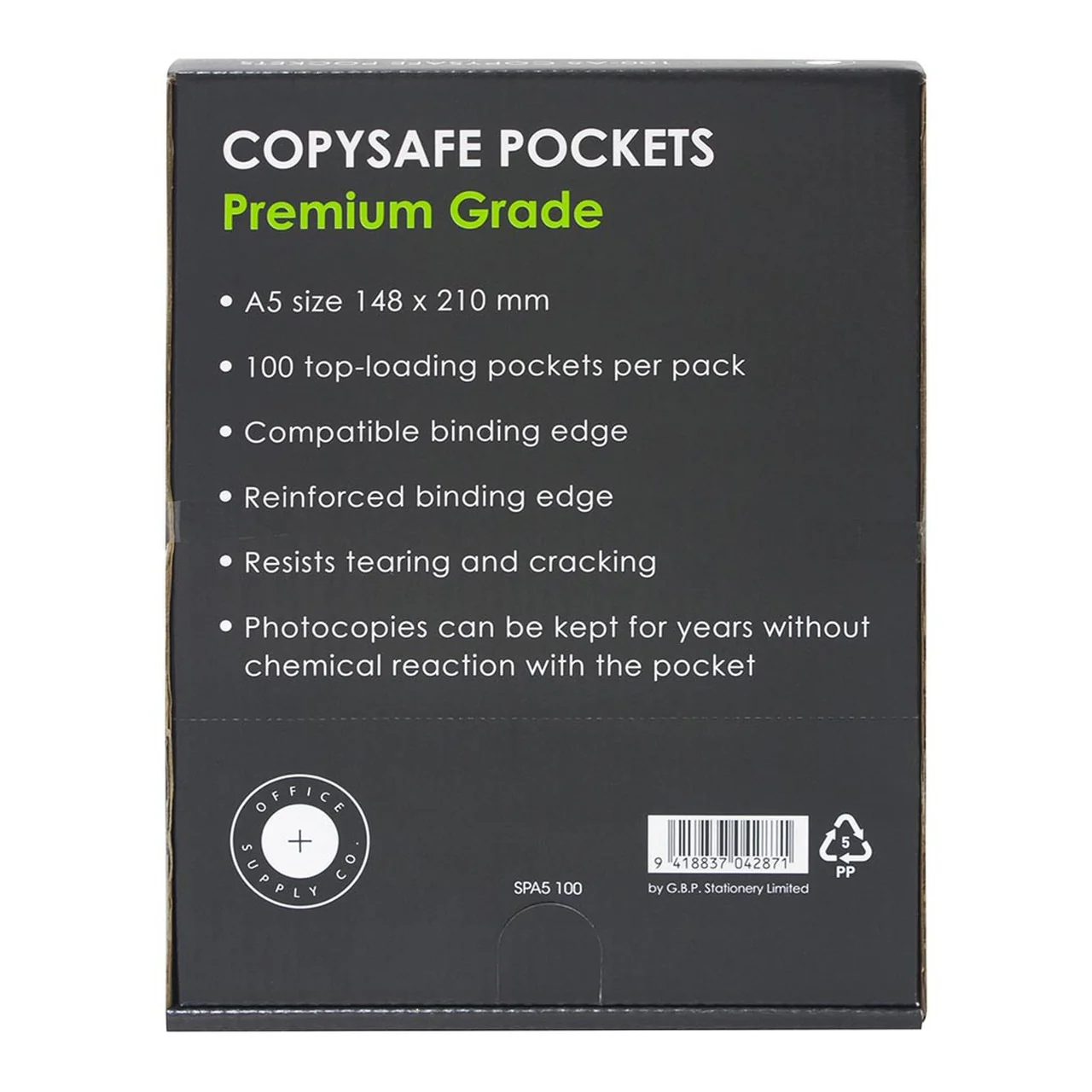 OSC Copysafe Pockets Premium A5 - Pack Of 100 - Nail Gallerys